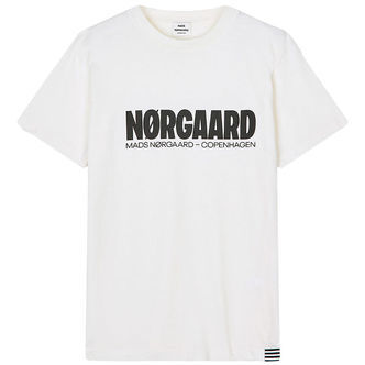 Mads Nørgaard T-shirt - Printed Thorlino - Snow White m. Logo