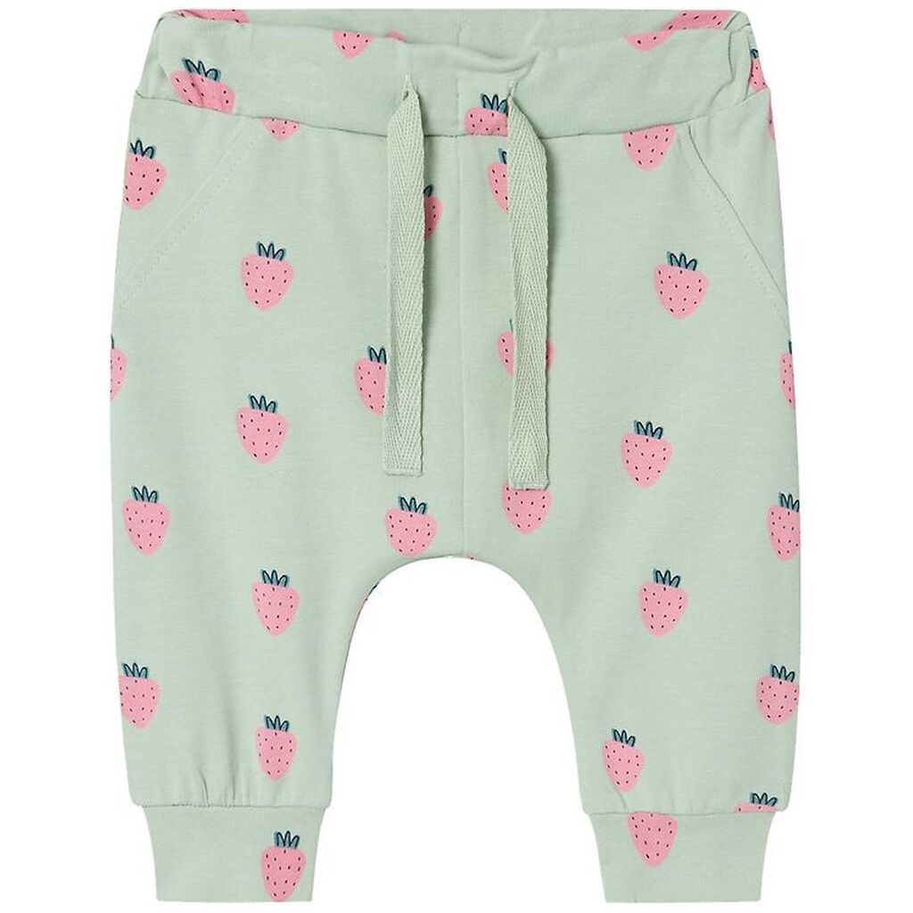 Name It Bukser - NbfVandora - Slit Green/Strawberrys