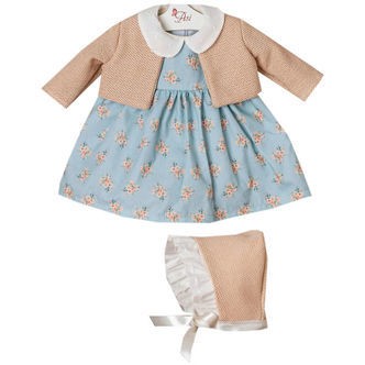 Asi Dukketøj - 46 cm - Leonora - Beige/Blå