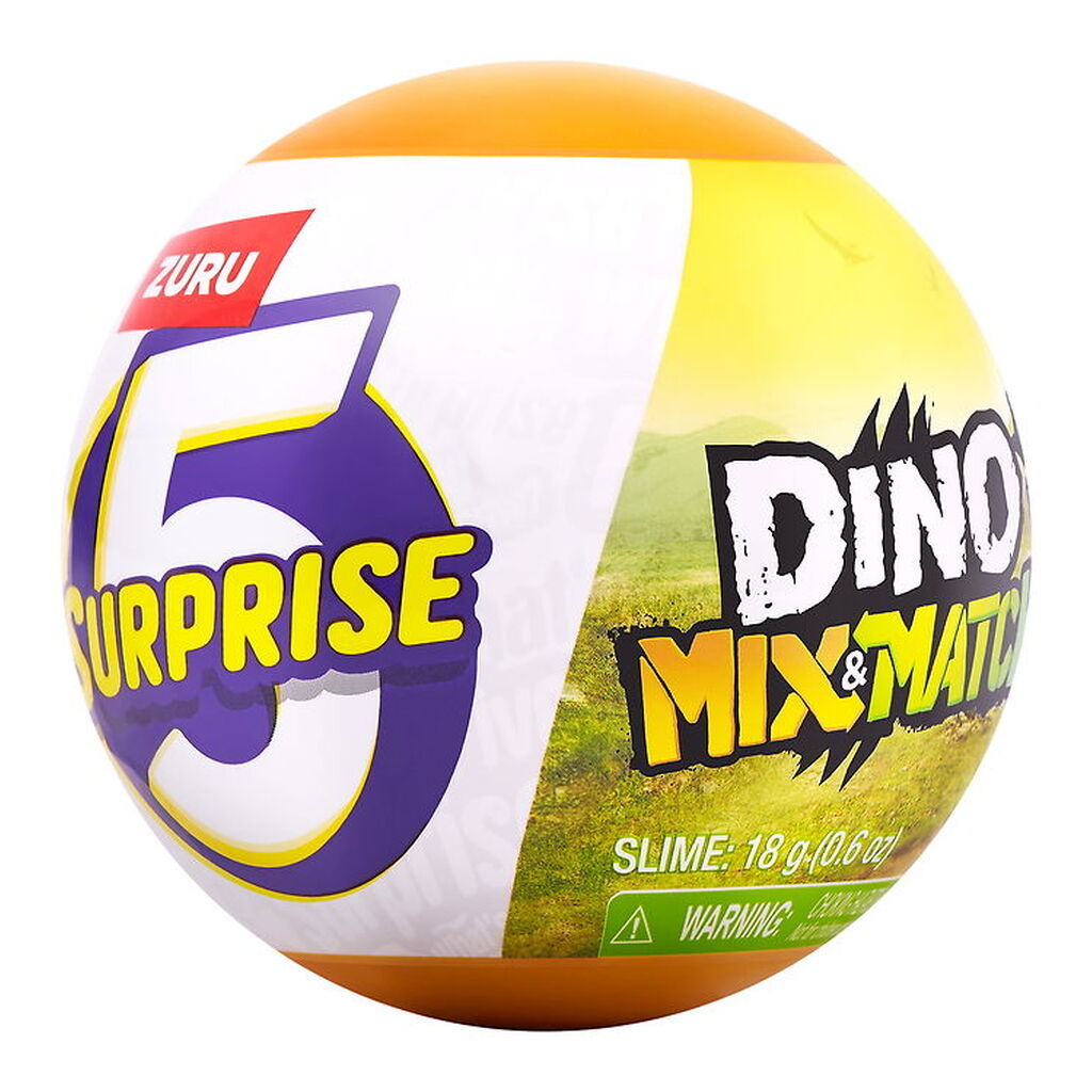 5 Surprise Kugle m. Overraskelse - Dino Mix & Match