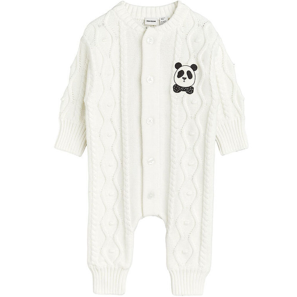 Mini Rodini Heldragt - Strik - Off White m. Panda