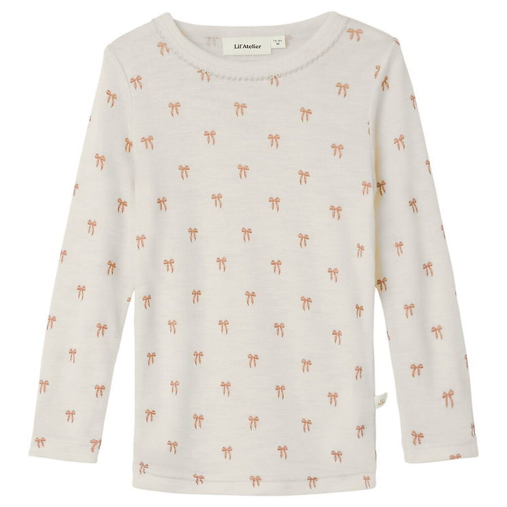 Lil' Atelier Bluse - Uld/Modal - NmfNalu - Turtledove/Melange