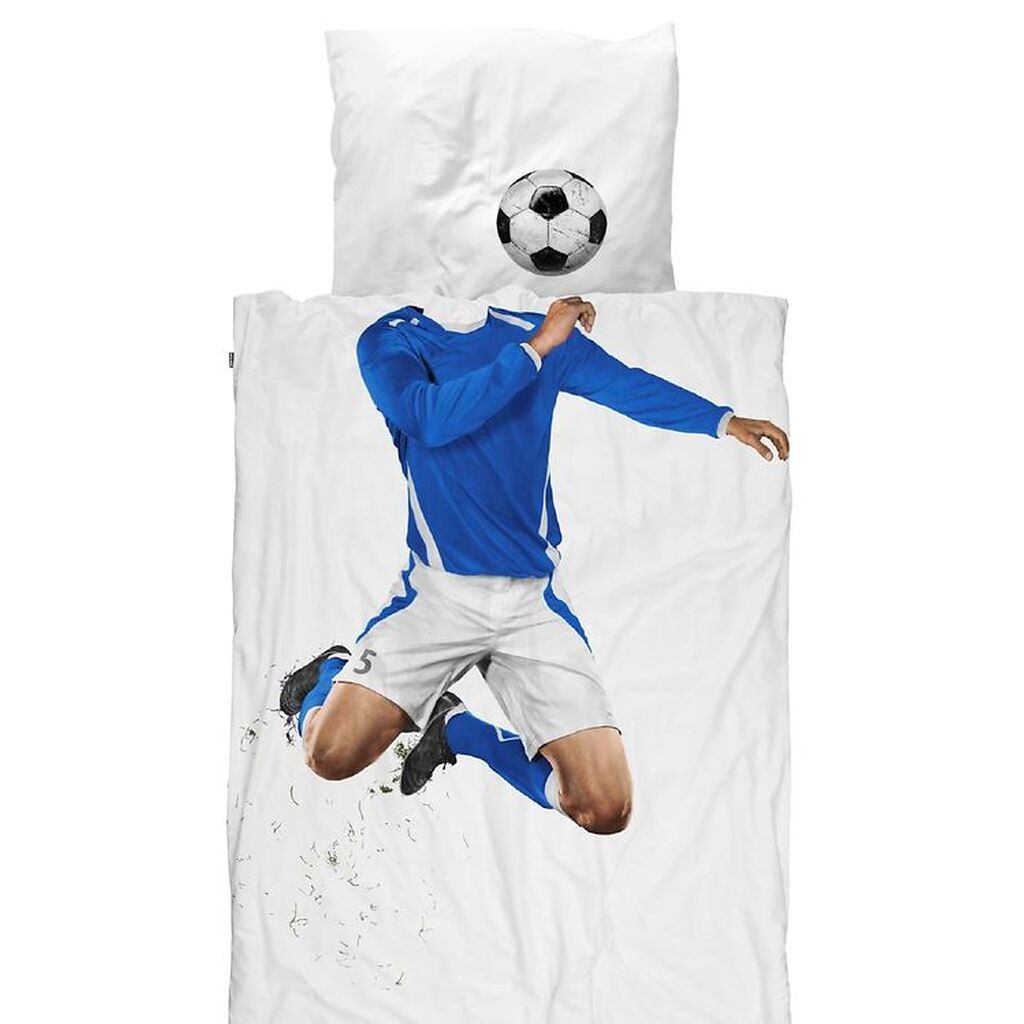 Snurk Sengetøj - Voksen - Blå Fodboldspiller