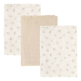 Pippi Stofbleer - Noos - 3-pak - 65x65 cm - Musselin - Rainy Day