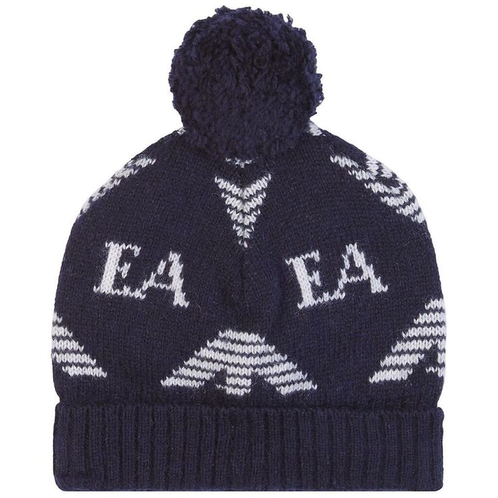 Emporio Armani Hue - Uld/Silke - Mørkeblå m. Hvid