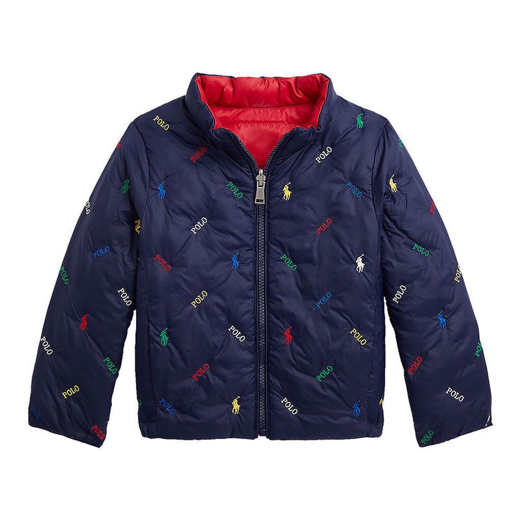 Polo Ralph Lauren Dynejakke - Vendbar - Rød/Navy m. Logoer