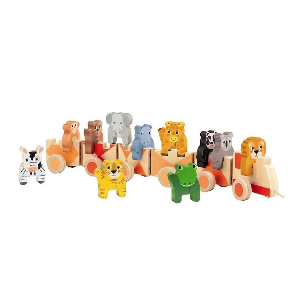 Djeco Aktivitetstog - 60 cm - Træ - Jungle