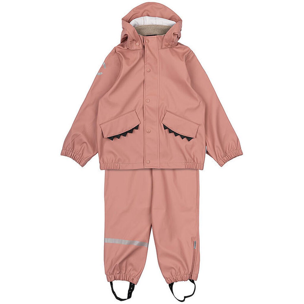Mikk-Line Regntøj m. Seler - Pu - Animal - Ash Rose