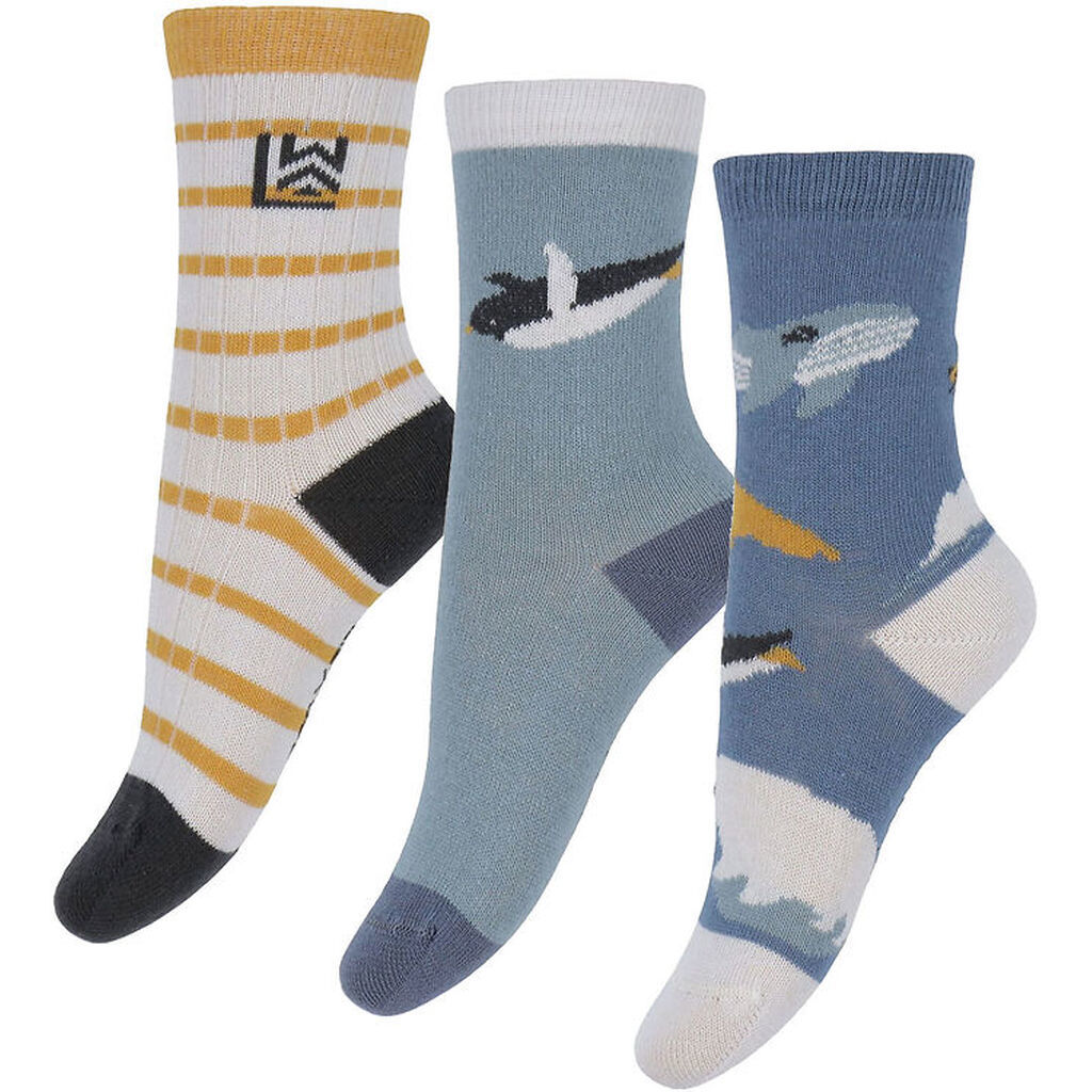 Liewood Strømper - 3-pak - Silas - Arctic Sea/Ocean View