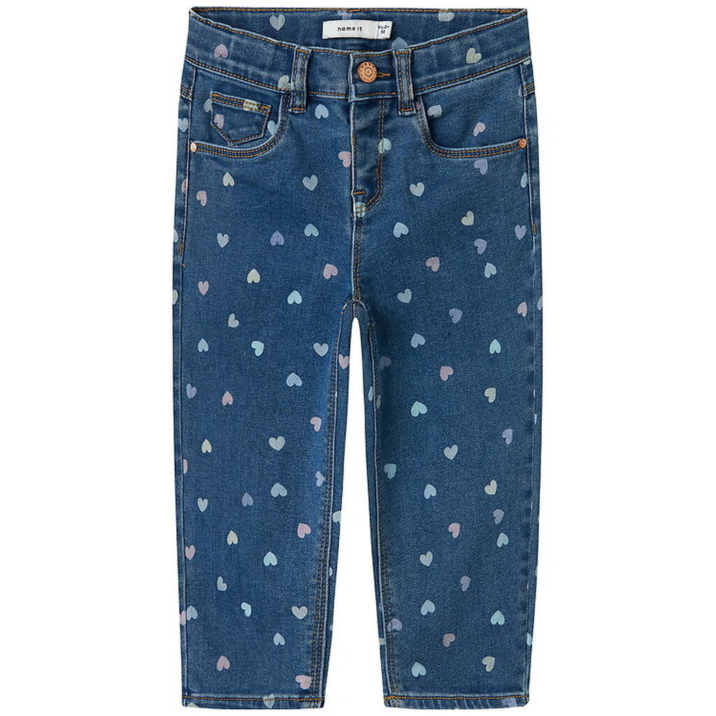 Name It Jeans - Noos - Mom - NmfBella - Denim Blue/Hearts