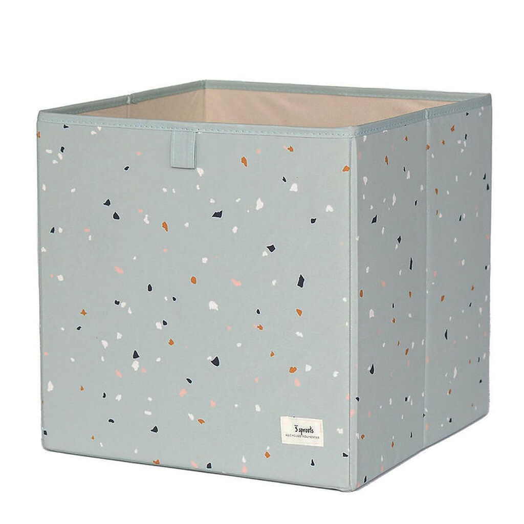 3 Sprouts Opbevaringskasse - 33x33x33 cm - Terrazzo/Grøn