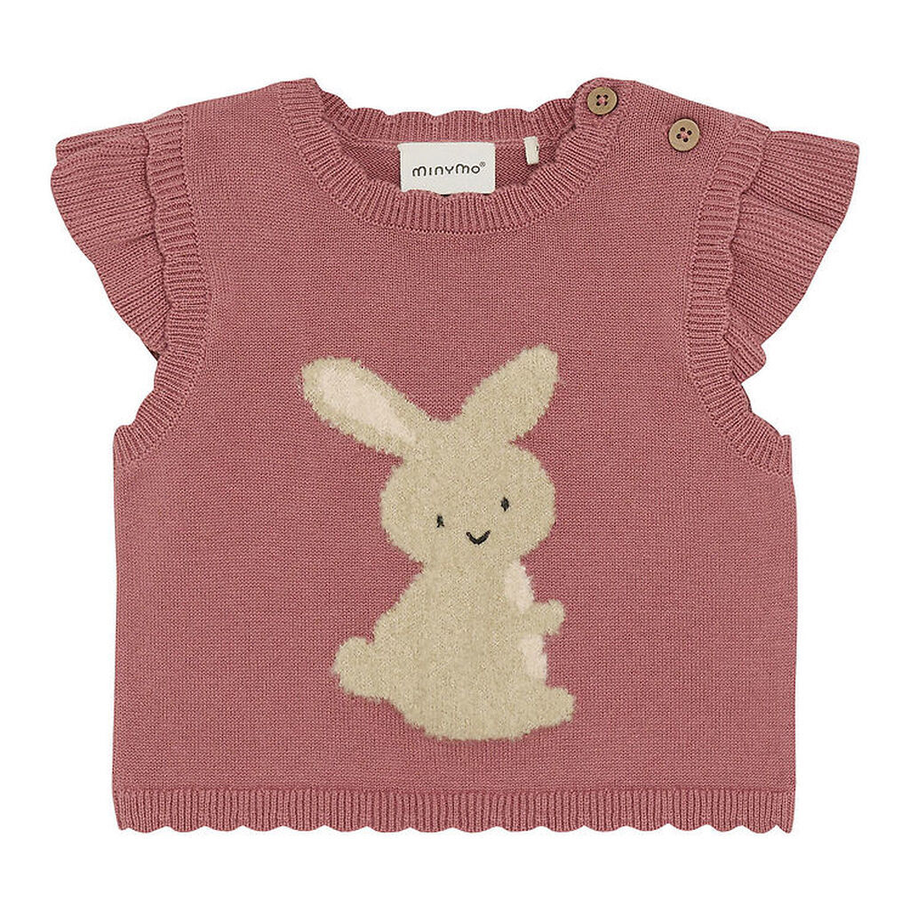 Minymo Vest Knit - Withered Rose