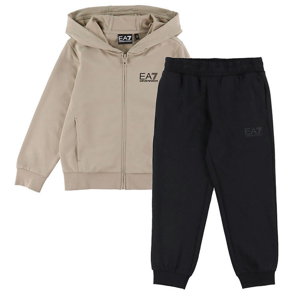 EA7 Sweatsæt - Beige/Sort