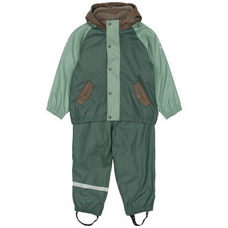 Mikk-Line Regntøj m. Fleece/Seler - PU - 3i1 - Balsam Green