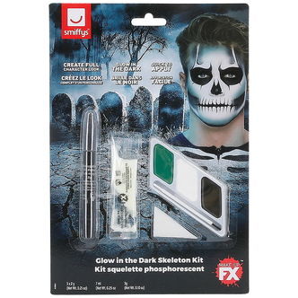 Smiffys Ansigtsmaling - Selvlysende Skelet - Blac
