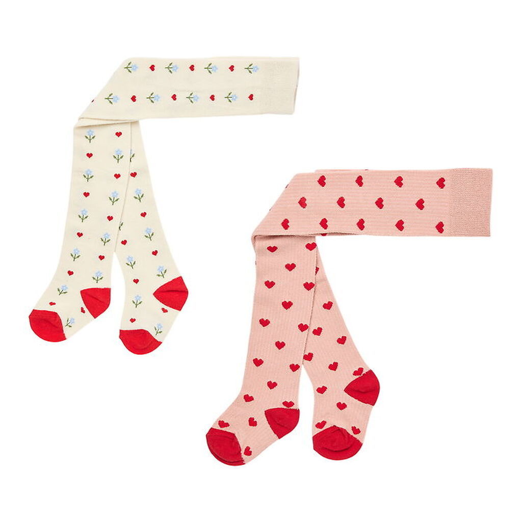 Flöss Strømpebukser - 2-pak - Vera - Violet Heart