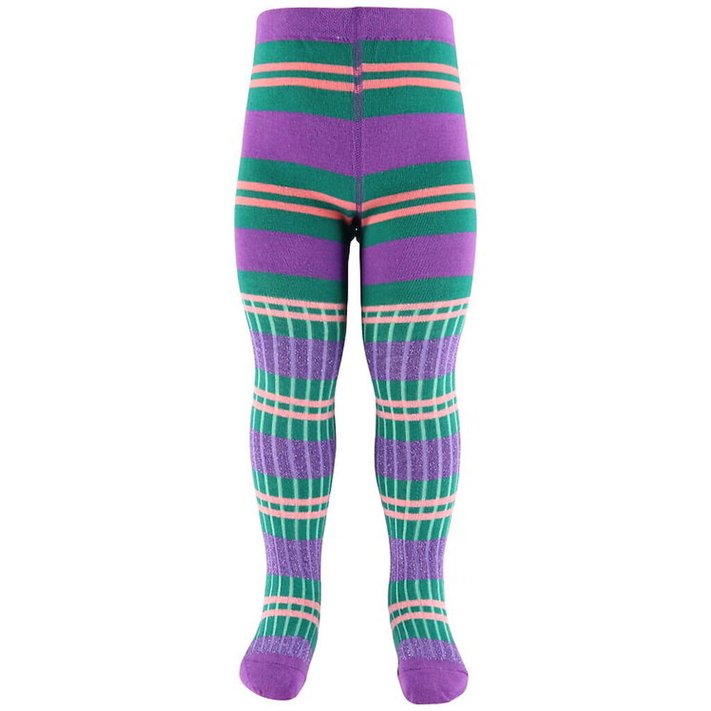 Molo Strømpebukser - Rib - Stripy Tights - Purple Stripe