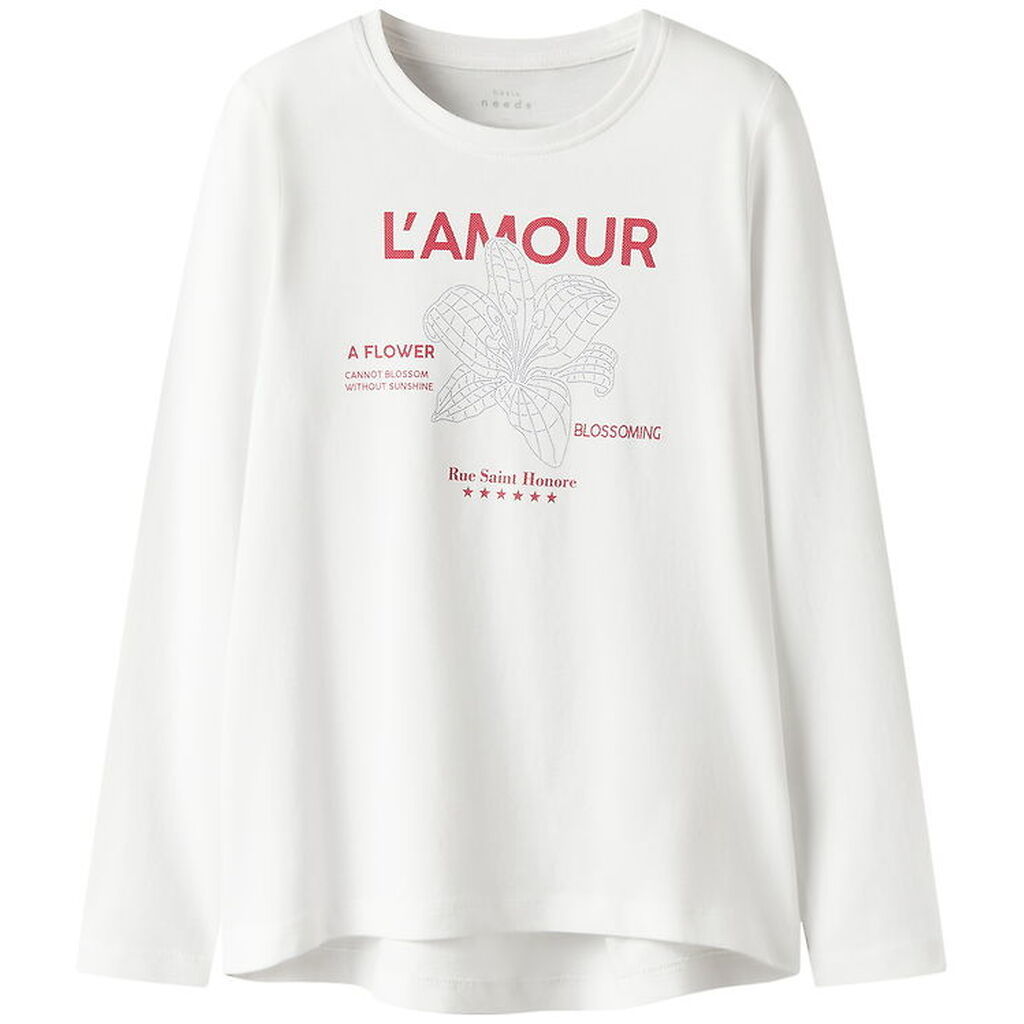 Name It Bluse - Loose - NkfViolet - Bright White/Lamour