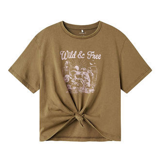 Name it T-shirt - NkfHolyr - Walnut m. Print