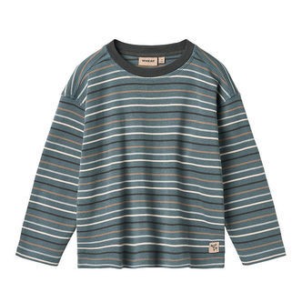 Wheat Bluse - Hans - Blue Multi Stripe