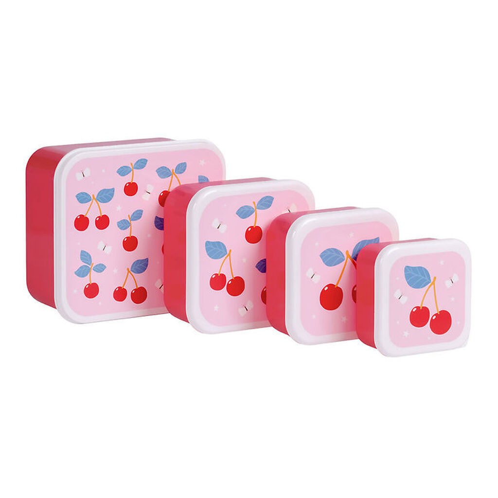 A Little Lovely Company Madkassesæt - 4 stk - Cherries