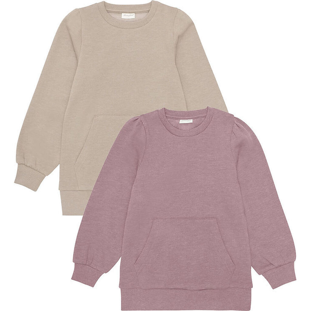 Minymo Sweatshirt - 2-pak - Elderberry/Rainy Day