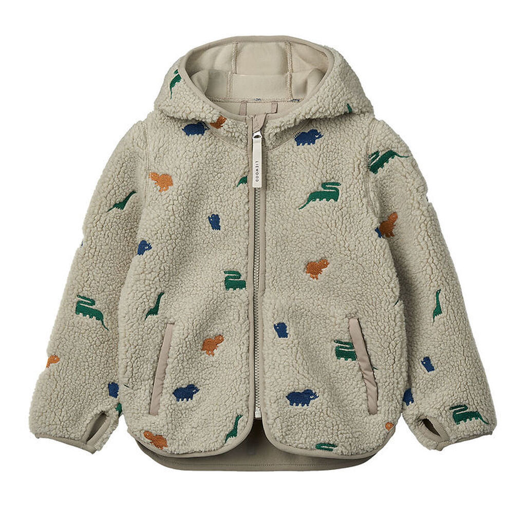 Liewood Fleecejakke - Mara - Dinosaur/Mist Embroidery