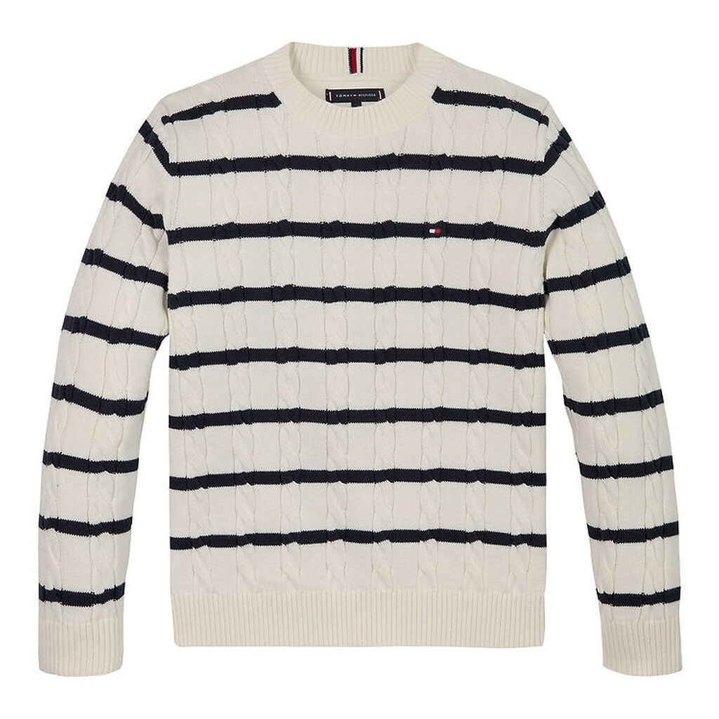 Tommy Hilfiger Bluse - Strik - Ivory Petal/Dark Night Navy Strip