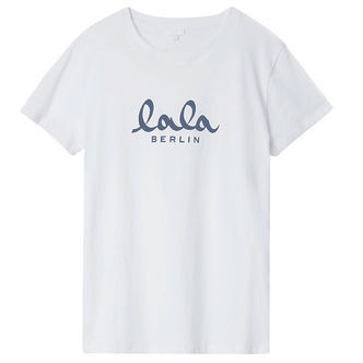 Lala Berlin T-shirt - Cara - Hvid m. Blå