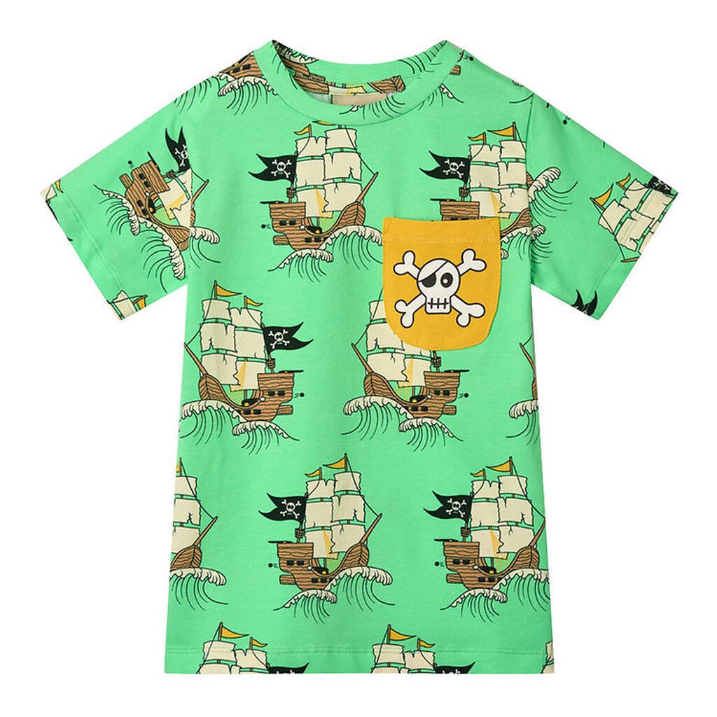 Småfolk T-shirt - Minty Green Tea m. Piratskibe