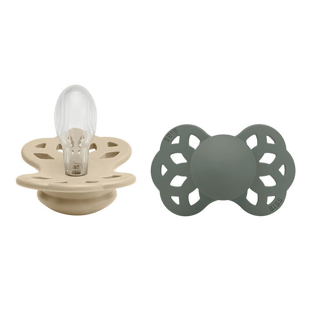 BIBS Infinity Sutter - 2-pak - Str. 2 - Symmetrisk - Vanilla/Pin
