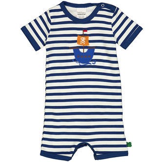 Freds World Sommerdragt - Stripe applique - Almond/ Navy
