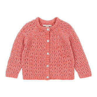 Konges Sløjd Cardigan - Uld- Strik - Isa - Pink m. Hulmønster