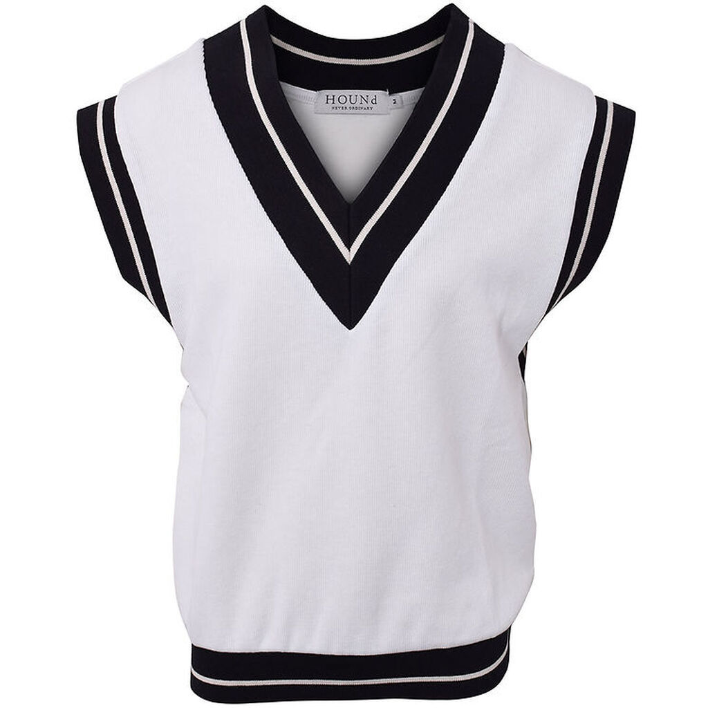 Hound Vest - Strik - Hvid m. Navy
