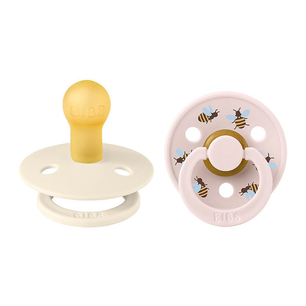 BIBS Colour Sutter - Str. 1 - 2-pak - Rund - Ivory Mix