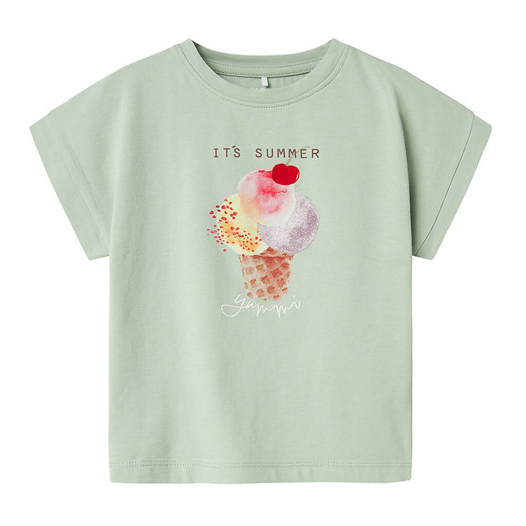 Name It T-shirt - NmfJosephina - Aqua Gray