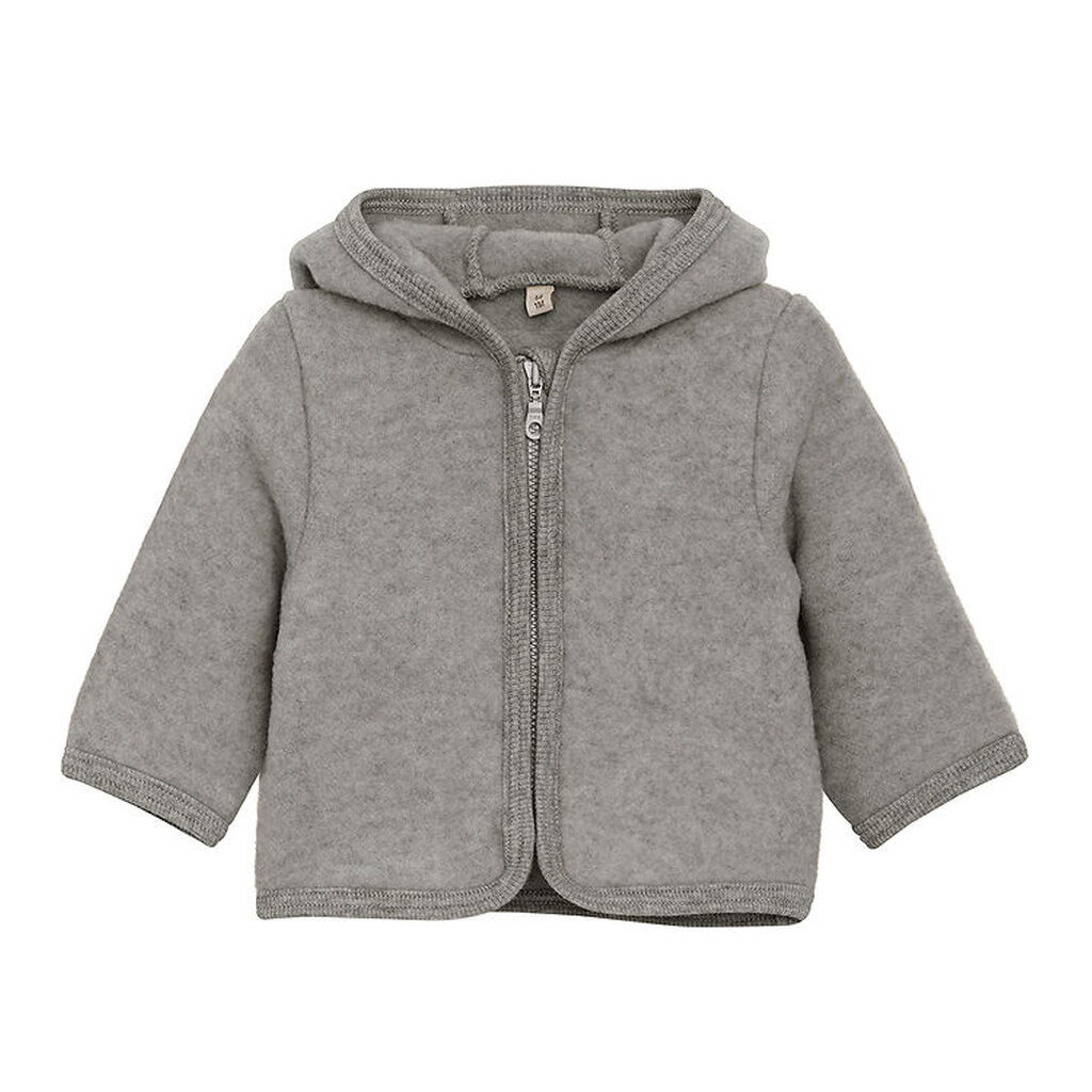Huttelihut Fleecejakke - Uldfleece - Medium Grey Melange m. Ører