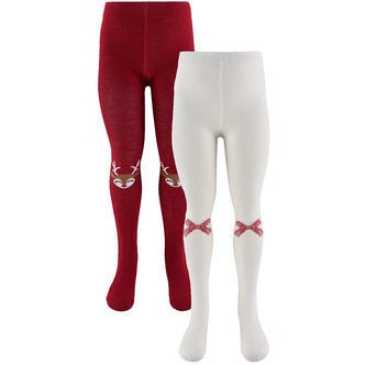 Name It Strømpebukser - 2-pak - NmfVichristmas - Jester Red/Clou