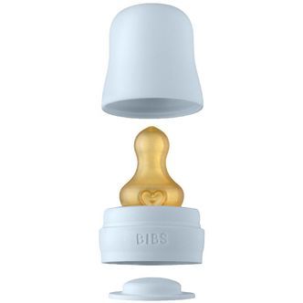BIBS Flaskesut Sæt - 5 dele - Slow Flow - Naturgummi - Baby Blue