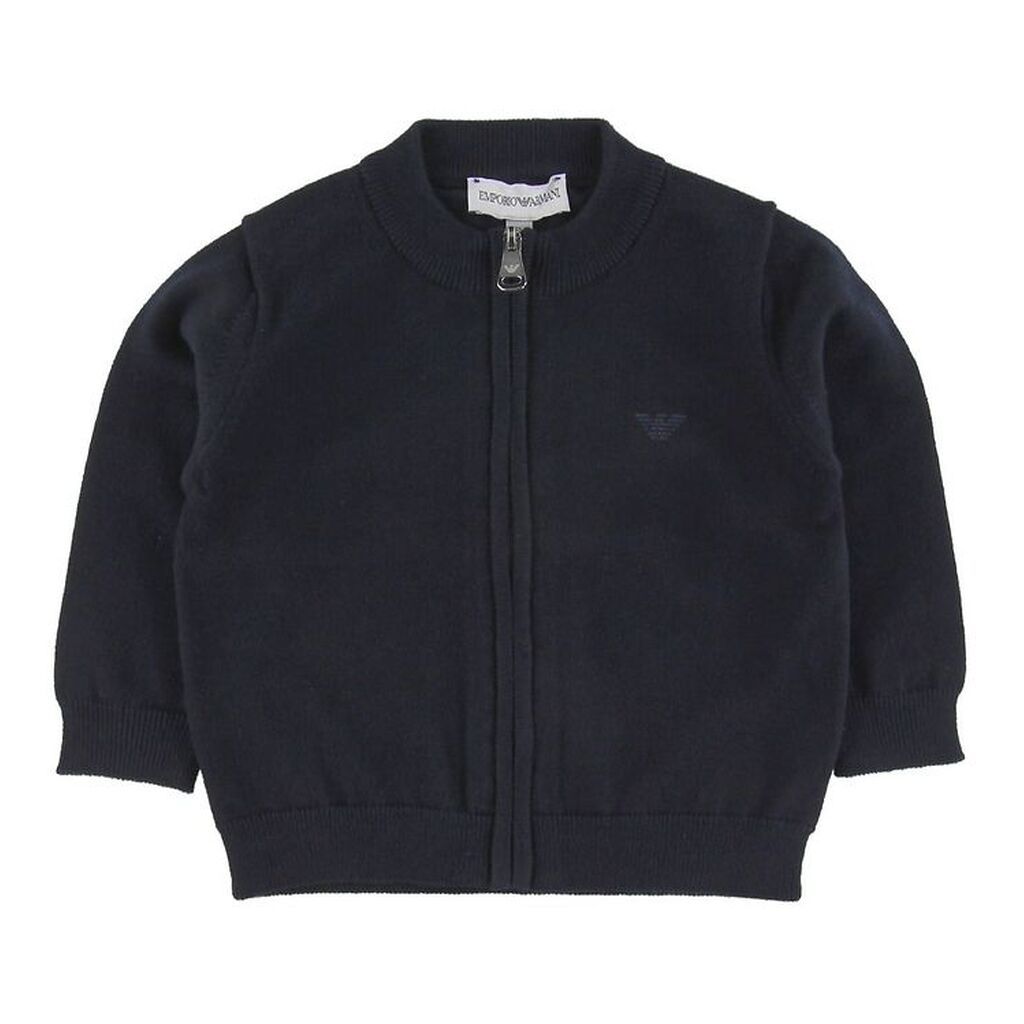 Emporio Armani Cardigan - Bomuld/Uld - Navy