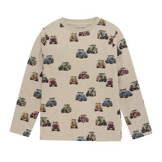 Minymo Bluse - Beige Melange m. Traktorer