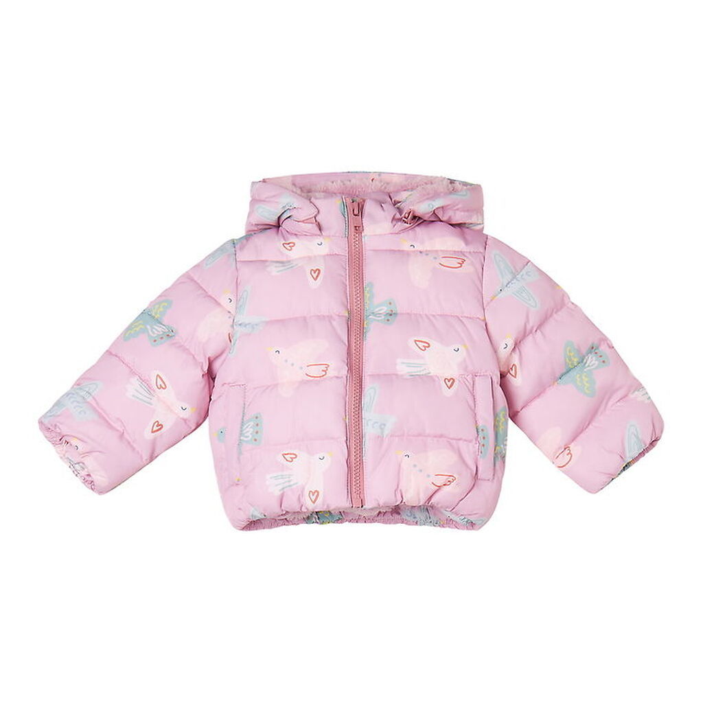 Stella McCartney Kids Dynejakke m. Fleece - Rosa m. Fugle