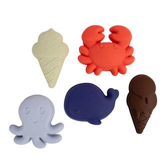 Filibabba Sandforme - 5-pak - Silikone - Blue Mix