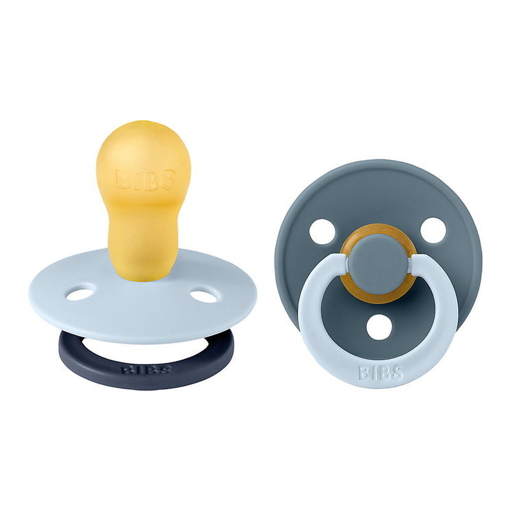 BIBS Colour Sutter - Str. 3 - 2-pak - Rund - Baby Blue Petrol