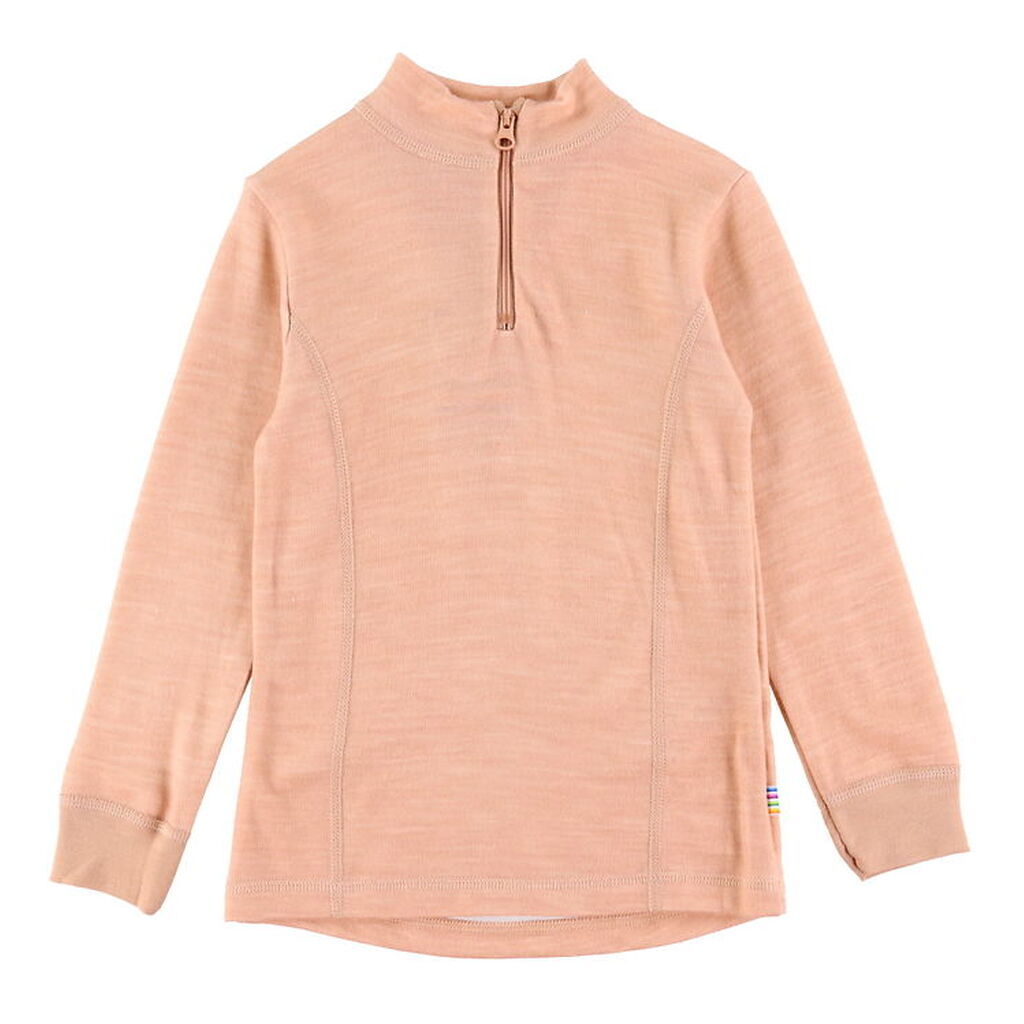 Joha Bluse - Uld/Bambus - Zipper - Fersken