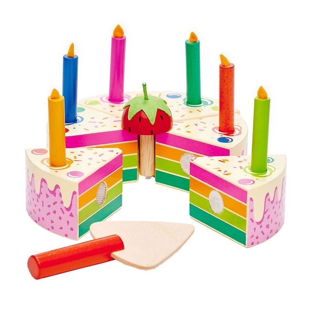 Tender Leaf Trælegetøj - Lagkage Med Lys - Regnbue
