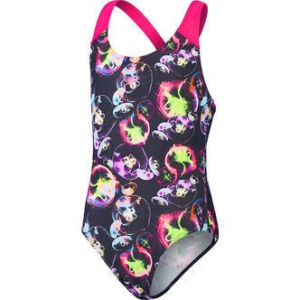 Speedo Badedragt - Allover Splashback - Black/Pink