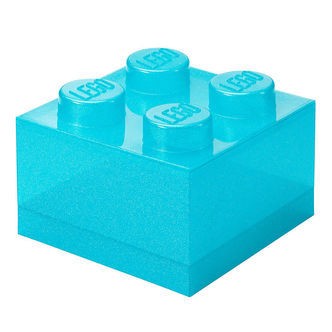 LEGOÂ® Storage Opbevaringsboks - 4 Knopper - Glitter Light Blue