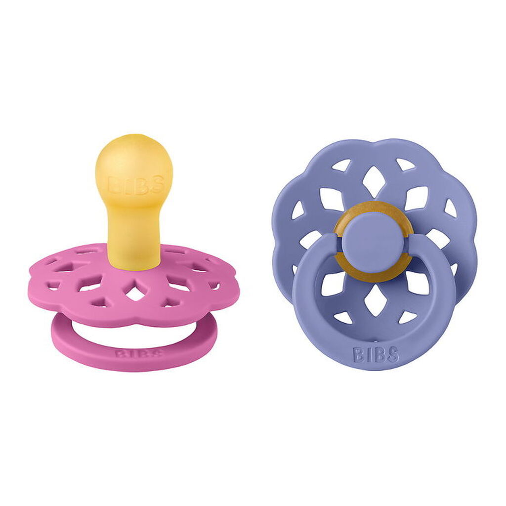 BIBS Boheme Sutter - Str. 1 - Rund - 2-pak - Bubblegum/Peri