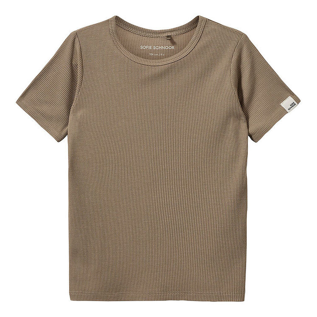 Sofie Schnoor T-Shirt - Rib - PiperSK - Dark Sand